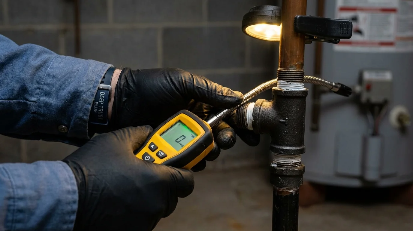 Gas leak detection with electronic sniffer by Johns Plumbing LLC in Canonsburg