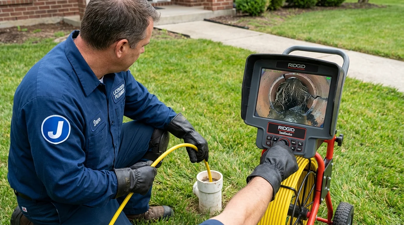 Sewer camera inspection being performed by Johns Plumbing LLC in Canonsburg